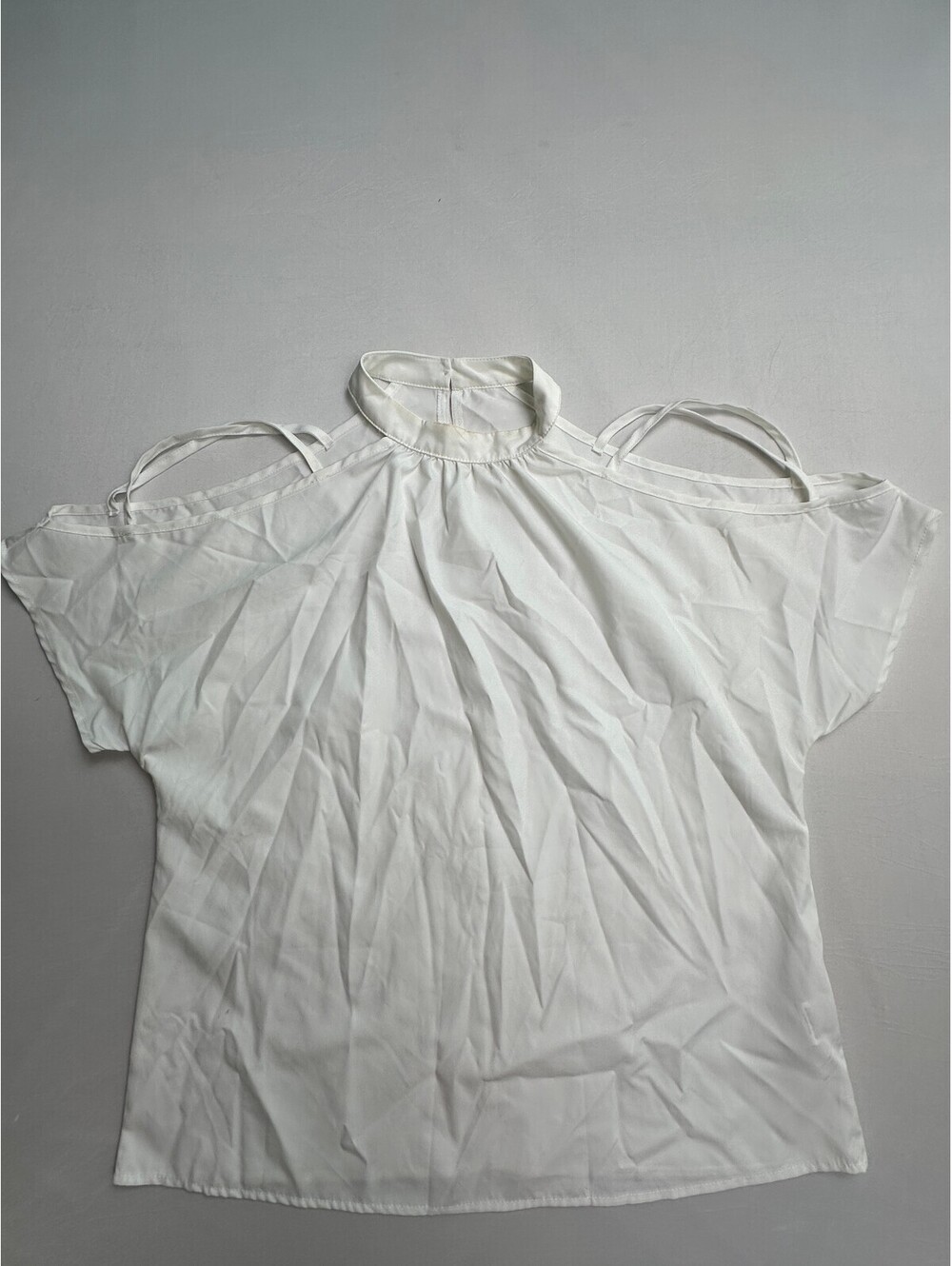 SHEIN White Cold Shoulder Halter Blouse Women's L